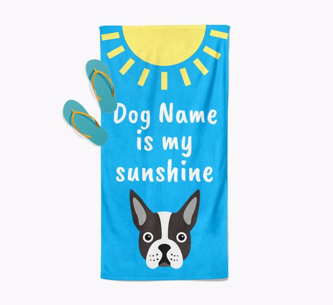 Personalised Pool Towel '{dogsName} is my Sunshine'